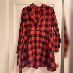 Red flannel dress